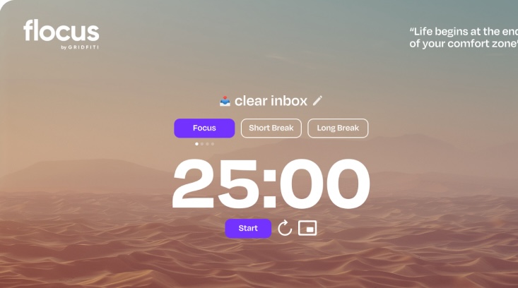Minimalist Pomodoro Timer Flocus