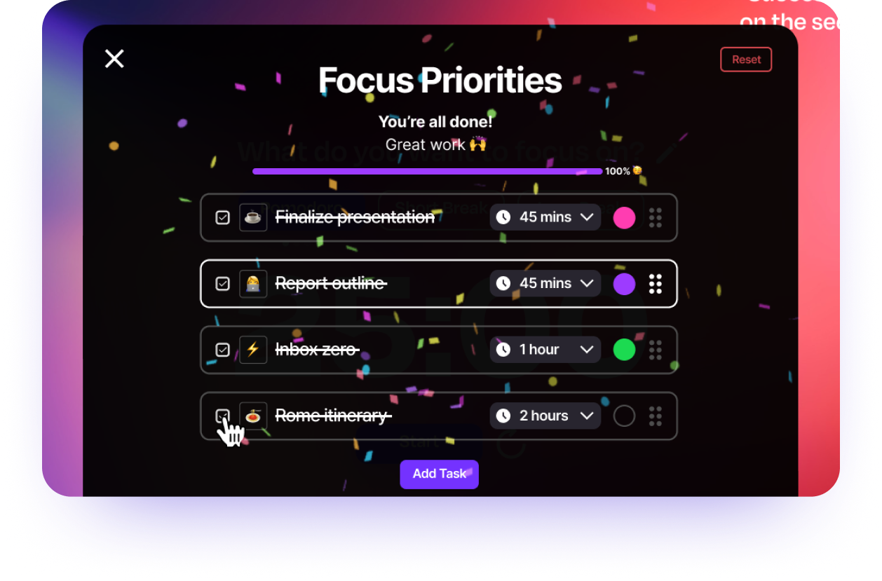 An example of Flocus stats with the dashboard