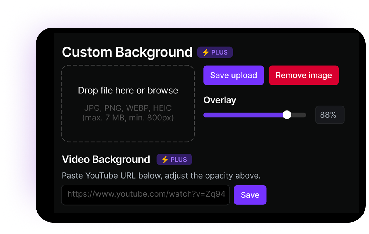 2 images from the Flocus Dashboard showing the timer and settings