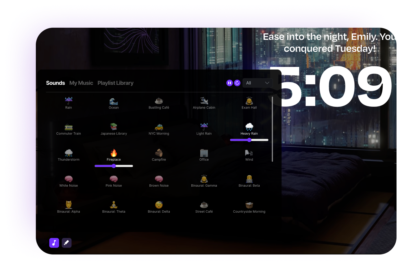 2 images from the Flocus Dashboard showing the timer and settings